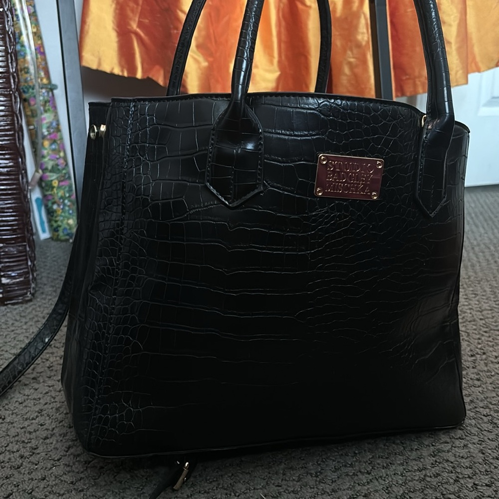Vegan leather handheld and shoulder purse. Work purse, stylish book bag